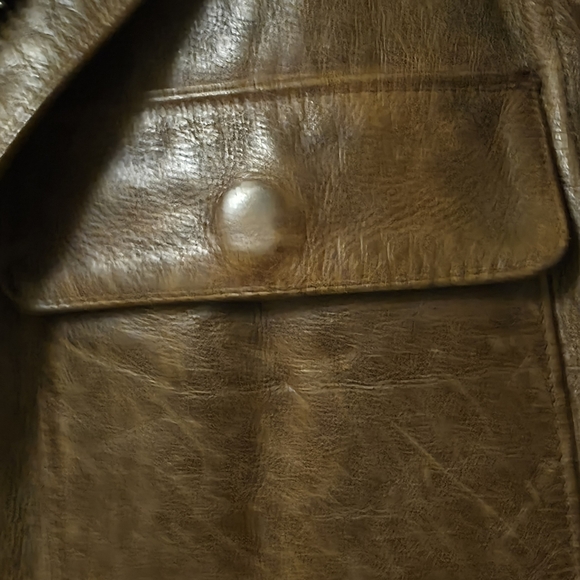 GAP Men's Rich Brown Leather Field Jacket M 21" P2P 24" L - Picture 11 of 11